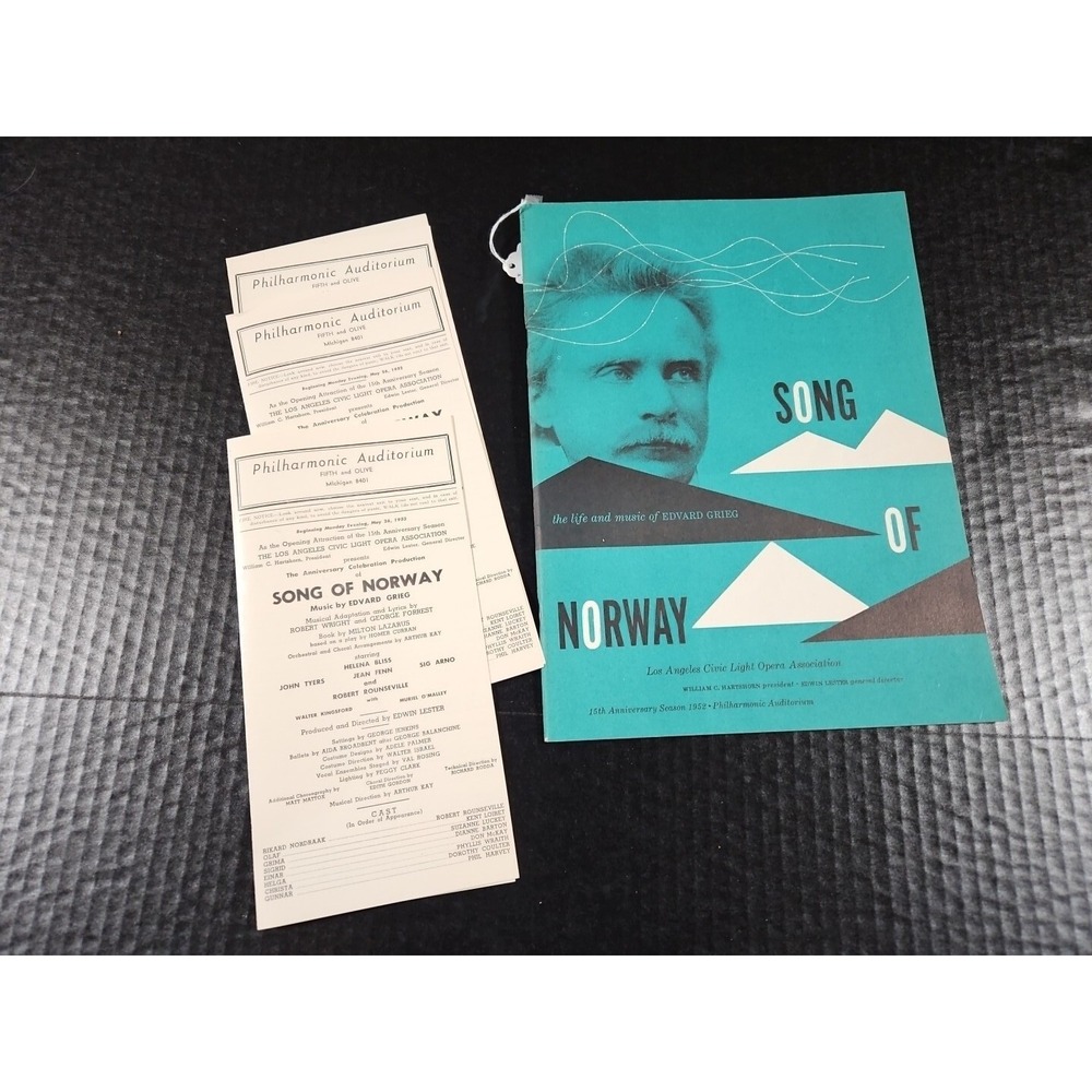 Song of Norway Theater Program w/Playbill (Curran,1952)-26 Pages 9"x12"